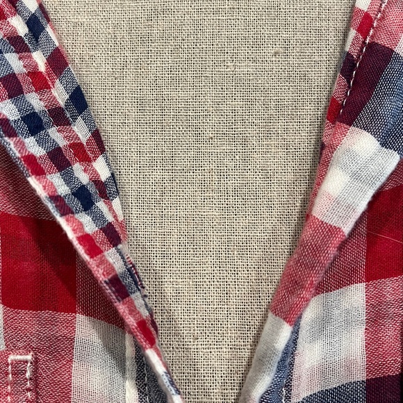 Madewell Checkered Button-Down Shirt - Red, Blue, White - Picture 2 of 6